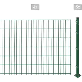 Arvotec Doppelstabmattenzaun ARVOTEC "ESSENTIAL 123 zum Aufschrauben", grün (dunkelgrün), H:123cm, Kunststoff, Stahl, Zaunelemente, Zaunhöhe 123 cm, Zaunlänge 2 - 60 m