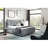 Fun Möbel Boxspringbett Schlafzimmerbett FABIEN 160x200cm Grau inkl. Bettkasten - Grau