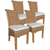 Amagohome Stuhl Esszimmer Stühle Set 4 Stück Rattanstühle Esstisch Stühle Perth braun