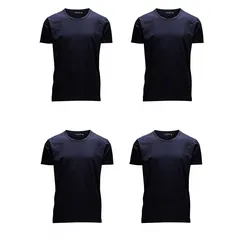 Jack & Jones Herren T-Shirt O-Neck & V-Neck Slim Fit 4er Pack Slim Fit Blau XL