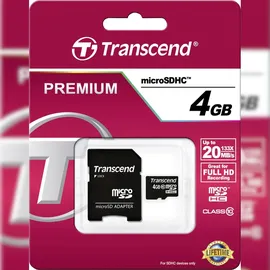 Transcend microSDHC Class 10 + SD-Adapter 4 GB