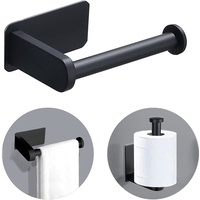 Klopapierhalter - Toilettenpapierhalter ohne Bohren - Badezimmer deko für Edelstahl - Handtuchhalter ohne Bohren - Für Toilette und Küche Schwarz