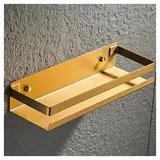 ZTBH Badezimmerregale 20-50 cm Badezimmerzubehör, mattschwarzes Gold Badezimmer Eckregale, Wandregal Bad Shampoo Rack Badezimmer-Organizer (Color : Gold 20cm)