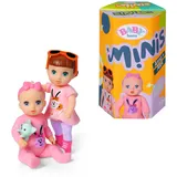 Zapf Creation BABY born Minis Doppelpack mit Minis-Puppen Alex und Anna mit Farbwechseleffekt, Stickerbogen und Accessoires, 906033 Zapf Creation, Rose