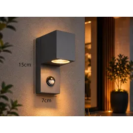 meine wunschleuchte Außenwandleuchte Aluminium 15,0 cm mit Bewegungsmelder anthrazit
