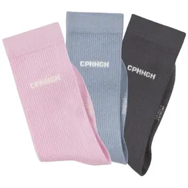 Copenhagen Studios Basicsocken 3 Paar Blau/Rosa 39-42