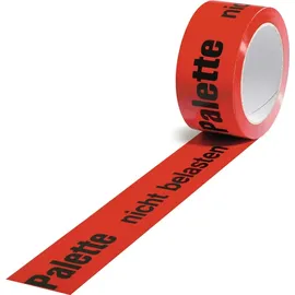 gründrucken PP-Warnklebeband, 50mm breitx66lfm, 52μ, rot, Rl.TRANSPAK VE: 36 Rollen