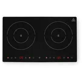 HENDI Kochplatte KitchenLine, 239414, Induktions-Doppelkochplatte, schwarz, 3500 Watt