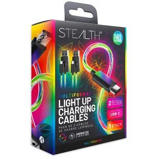 Stealth Gaming STEALTH USB-C Ladekabel (2x 2m) mit LED Beleuchtung