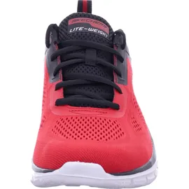 SKECHERS Track Broader Sneaker, Roter Netzstoff, PU, schwarzer Besatz, 48.5 EU