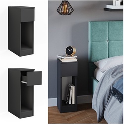 Vicco Nachttisch Enton schwarz, Schlafzimmerkommode 20x60 cm