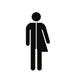 Piktogramm WC Unisex (Divers), Kunststoff, 160x160 mm