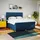 vidaXL Boxspringbett mit Matratze Blau 180x200 cm Stoff