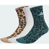 Adidas Leopardenprint-Socken 3er-Pack bunt|beige|WEISS 31-33