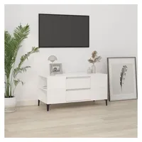 Furnicato TV-Schrank Hochglanz-Weiß 102x44,5x50 cm Holzwerkstoff