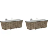 vidaXL Balkon 2 Pcs 50 x 17 x 17 cm Grau
