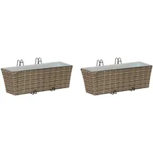 vidaXL Balkon 2 Pcs 50 x 17 x 17 cm Grau
