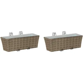 vidaXL Balkon 2 Pcs 50 x 17 x 17 cm Grau