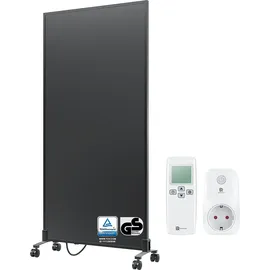 bringer-germany Bringer Infrarotheizung Standgerät - 300 Watt - Energiesparend - Mobile Elektroheizung mit Standfüßen auf Rollen, Thermostat und Fernbedienung - 5 Jahre Garantie, TÜV - Deutsche Qualitätsmarke