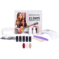 NeoNail Professional NEONAIL 21 Days Set 3x Nagellack Beige, Rot, Pink Base Top Lampe