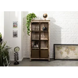 MASSIVMOEBEL24.DE Vitrine Mango 90 x 40 x 180 cm Braun