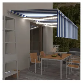 vidaXL Markise Manuell Einziehbar mit Rollo & LED 6x3 m Blau & Weiß