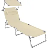 Tectake Chloé Sonnenliege 190 x 68 x 65 cm Beige