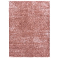 Teppich Unicolor - Einfarbig, Teppium, Rund, Höhe: 50 mm, Teppich Wohnzimmer Einfarbig Rosa, Langflor Shaggy Flauschig Weich rosa Rund - 200 cm x 200 cm x 50 mm