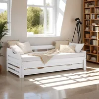 Homestyle4u Tagesbett 90 x 200 cm Weiß