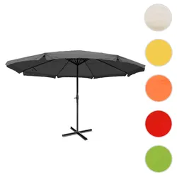 Sonnenschirm Meran Pro, Gastronomie Marktschirm mit Volant √ò 5m Polyester/Alu 28kg ~ anthrazit ohne St√§nder