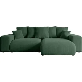 altdecor Ecksofa Cord mit Schlaffunktion 2-Sitzer Grün