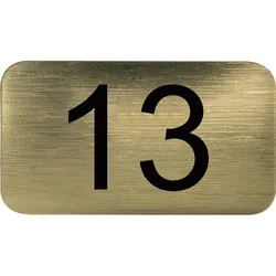 Nummernschild selbstklebend, 35 x 20 mm, Type 13, Kunststoff gold metallic