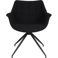 Zuiver Armlehnstuhl Stuhl Esszimmerstuhl DOULTON drehbar von ZUIVER mit Bouclé Stoff schwarz