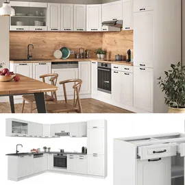 Vicco Küchenzeile R-Line Winkelküche L-Form 287 cm Weiß