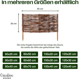 Creative Home Beeteinfassung Weide 60 x 50 cm 5 Stück Braun