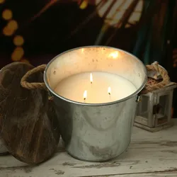 XL Duftkerze Citronella im Metalleimer 80Std. Brenndauer 3-Docht