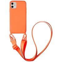 Sitthyw Handykette Hülle für iPhone 11 Pro Max Necklace Case mit Kordel Silikon Handy-Kette Handyhülle zum Umhängen Schutzhülle mit Band(abnehmbar) für iPhone 11 Pro Max Cover, Orange