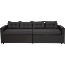 Mendler Poly-Rattan Garnitur HWC-J34 7-tlg. Schwarz