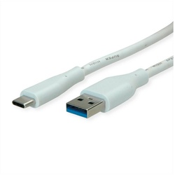 VALUE USB 3.2 Gen 1 Kabel, Typ-A-C, ST/ST USB-Kabel, USB 3 Typ A Männlich (Stecker), USB Typ C (USB-C) Männlich (Stecker) (200.0 cm) weiß