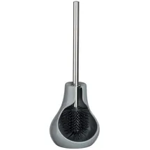 Wenko WC-Garnitur WENKO "Drop Neo", grau, B:40cm H:13,5cm L:14cm, Keramik, Reinigungsbürsten,