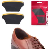 SULPO extra groß Fersenkissen - Schuheinlagen aus Echt-Leder - Fersenschutz/Fersenpolster gegen Blasen - Für Herren Schuhe (2 Paare, Schwarz)