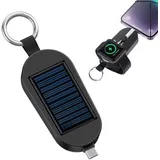 Solar Powerbank, Solar Schlüsselanhänger Handy Ladegerät, 3000 Mah Schlüsselanhänger, Tragbare Mobile Solar-Powerbank, Typ C Schlüsselanhänger, Telefon-Tablet-Schlüsselanhänger-Ladegerät Solarenergie