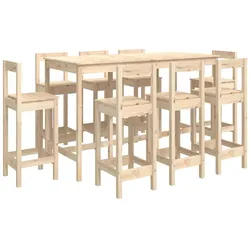 vidaXL 9-tlg. Bar-Set Massivholz Kiefer