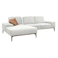 W.Schillig Ecksofa "run, Designsofa mit tollem Sitzkomfort, bequem, L-Form", weiß (weiß z73), B:279cm H:88cm T:178cm, Longlife Xtra-Leder Z73: Naturwalkleder der Luxusklasse aus den erlesensten Rohhäuten.