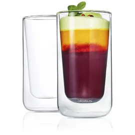 BLOMUS Latte-Macchiato-Set Nero 2tlg. Glas Transparent Klar