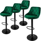 ML-Design Barhocker höhenverstellbar Drehbar Barstuhl Samt Bistrohocker Fußstütze,