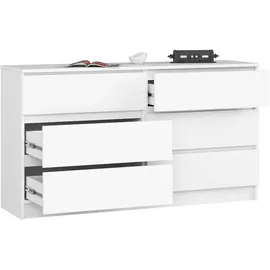 Akord Kommode K140 138 x 77 x 40 cm Weiß