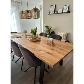 holz4home® holz4home Tischplatte ohne Baumkante aus Massiver Eiche 140 x 80 cm