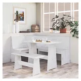 vidaXL Eckbank 118,5 x 85 x 151 cm weiß