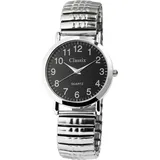 Classix 2700007-002 Herrenuhr mit Metallzugband, silber-schwarz – Silber/Schwarz